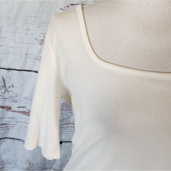Marine Layer Lexi Rib Square Neck Top Size Large - Picture 5 of 7